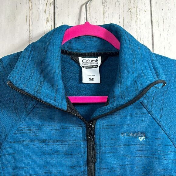 Columbia Womens Full Zip Fleece Jacket Blue Outdoor Activewear S Cozy Hiking - Picture 2 of 16